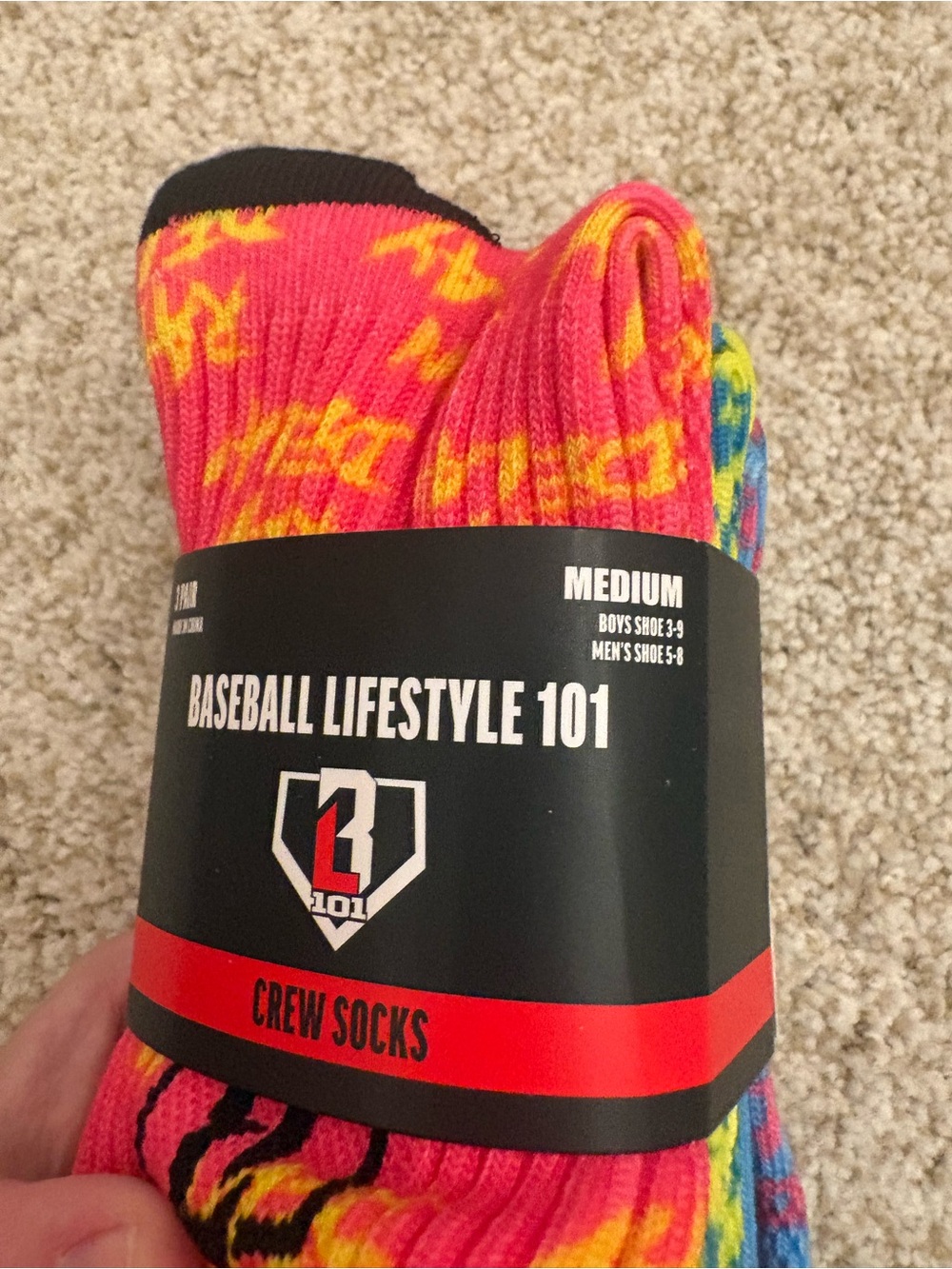 NWT Baseball Lifestyle 101 Kids Crew Socks